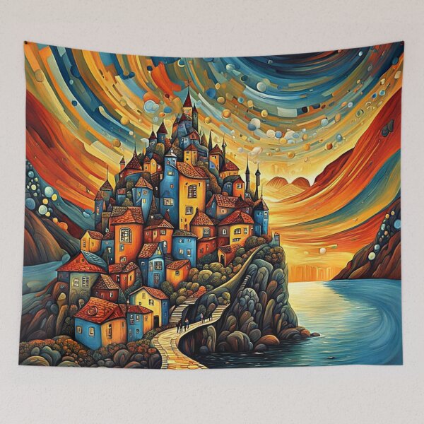 Item preview, Village in fjord 1 designed and sold by George Hutton Hunter.