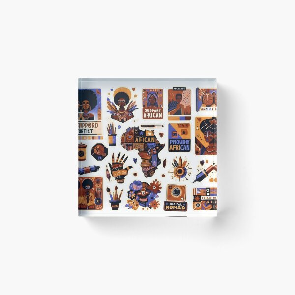 Item preview, African Culture Stickers Bundle designed and sold by DinaMurad.