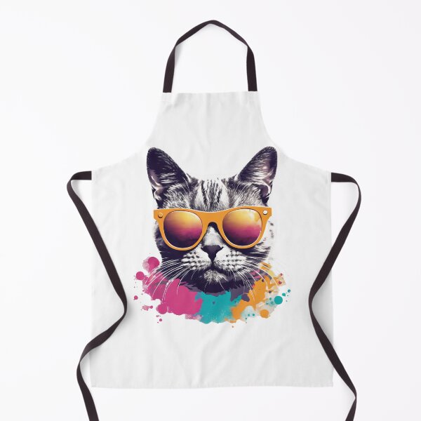 Item preview, Cool cat, orange shades, colorful splash. designed and sold by Koony House and Field.