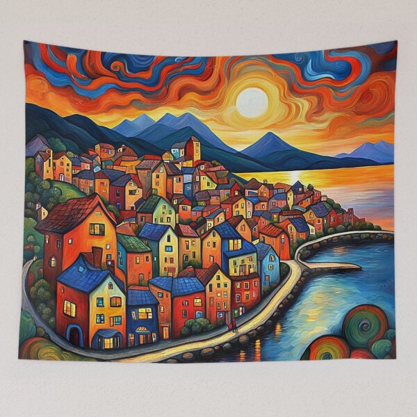Item preview, Village in fjord 2 designed and sold by George Hutton Hunter.