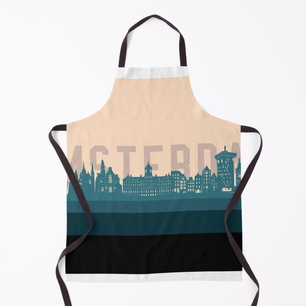 Item preview, amsterdam skyline retro beige green designed and sold by BekimART2.