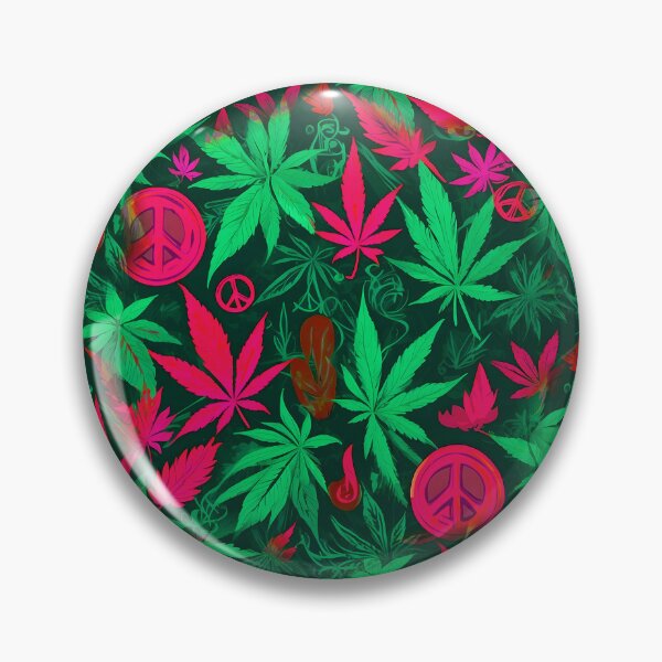 Item preview, Cannabis Peace Pattern Neon Green Leaf Vibes designed and sold by MindWave THC.