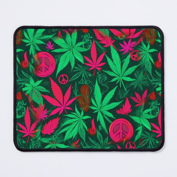 Item preview, Cannabis Peace Pattern Neon Green Leaf Vibes designed and sold by MindWave THC.