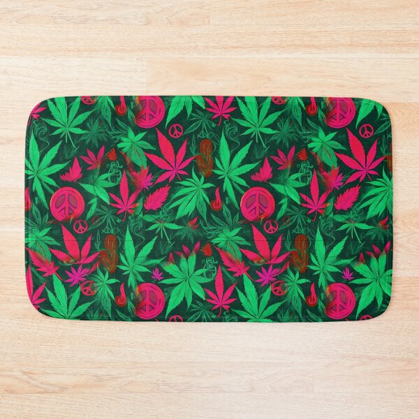 Item preview, Cannabis Peace Pattern Neon Green Leaf Vibes designed and sold by MindWave THC.