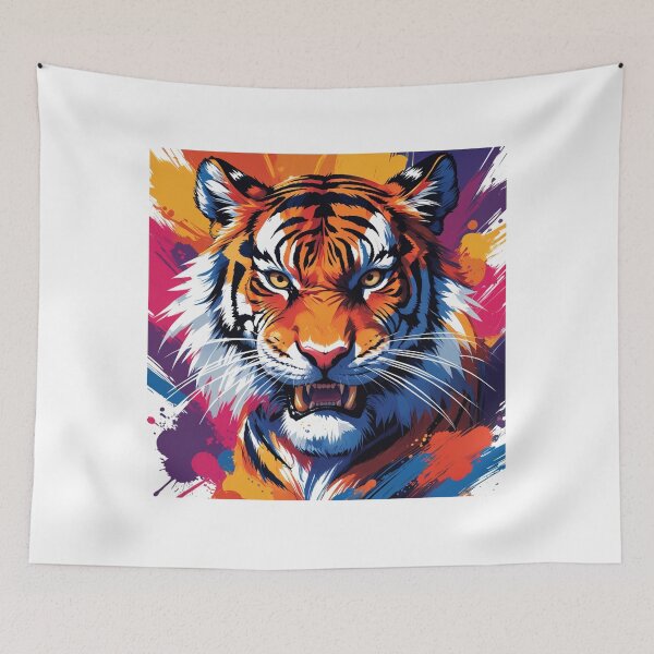Item preview, "Fearless Roar – The Wild and Majestic Tiger in a Bold, Vibrant Art Style" designed and sold by SoulFlex.