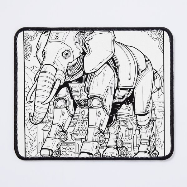 Item preview, Robot Elephant #2 Coloring Page Pattern  designed and sold by DavidColoring.