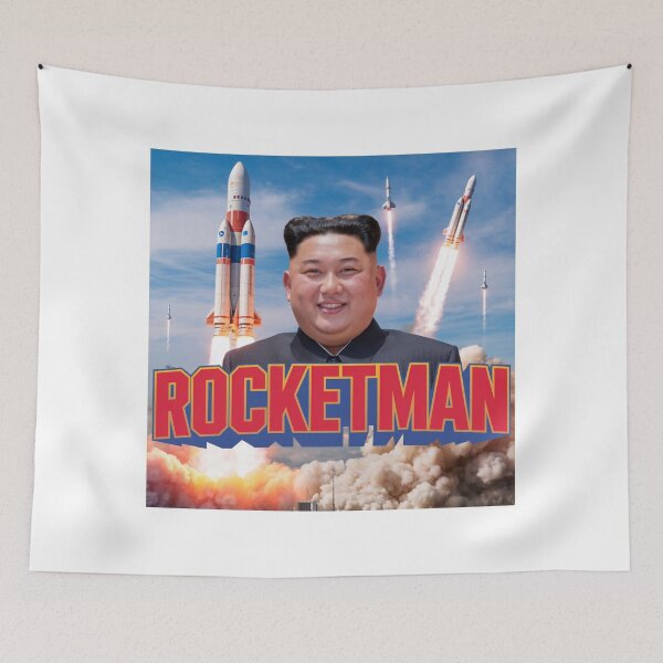 Item preview, Rocketman, North Korea, supreme leader, funnyfits70, Humor, Funny, retro, vintage, funny quotes, animal humor, designed and sold by FunnyFits70.