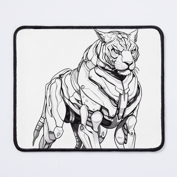 Item preview, Robot Tiger #2 Coloring Page Pattern  designed and sold by DavidColoring.