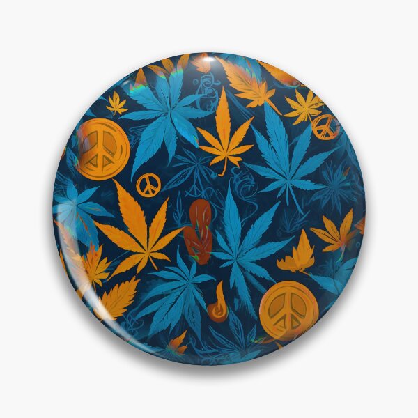 Item preview, Cannabis Peace Pattern Blue Orange Leaf Vibes designed and sold by MindWave THC.
