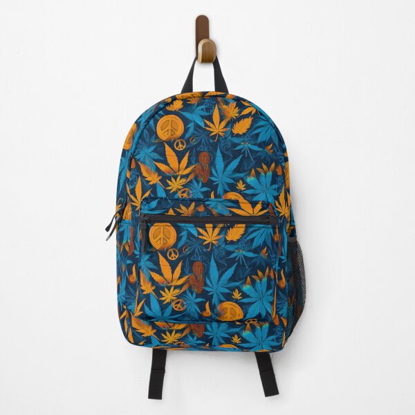 Item preview, Cannabis Peace Pattern Blue Orange Leaf Vibes designed and sold by MindWave THC.