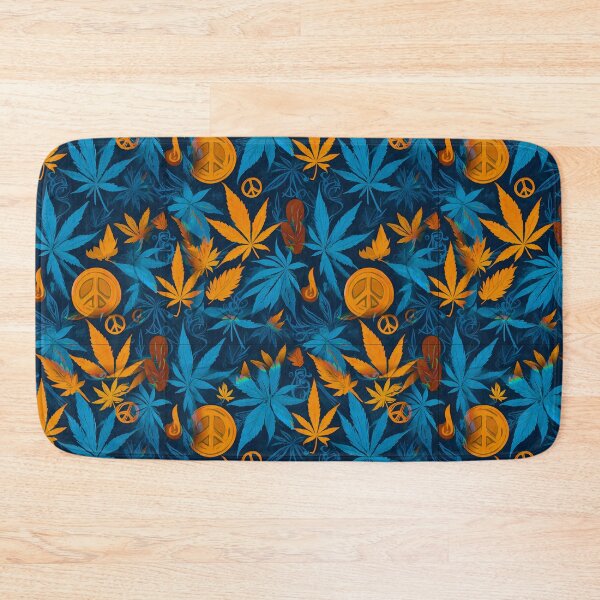 Item preview, Cannabis Peace Pattern Blue Orange Leaf Vibes designed and sold by MindWave THC.