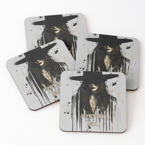 Item preview, Text version-Mystery Girl. Shadow, intrigue grunge splatter design.  designed and sold by Shoot-The-Moon.