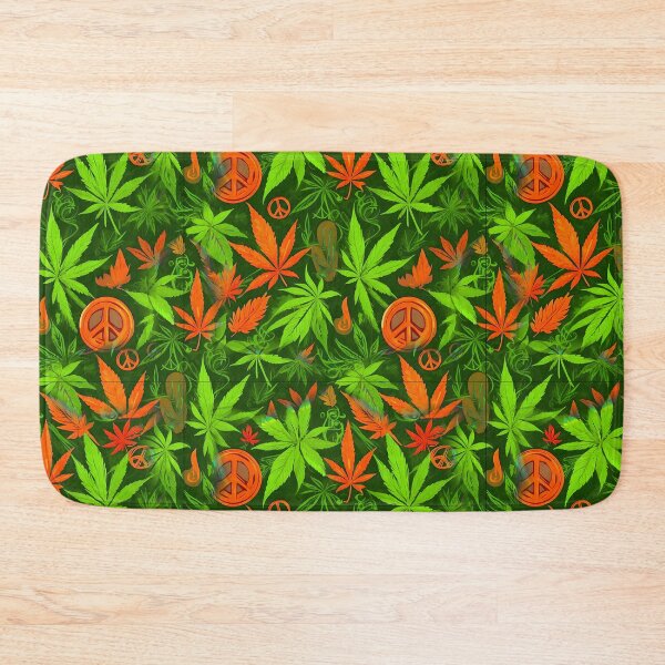 Item preview, Cannabis Peace Pattern Orange Yellow Leaf Vibes designed and sold by MindWave THC.