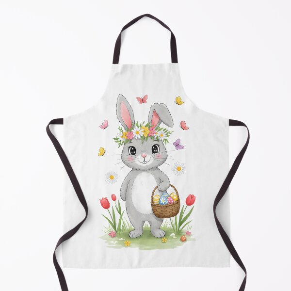 Item preview, Lindo conejito de Pascua con canasta: camiseta de conejito con flores de primavera designed and sold by Kababaa.