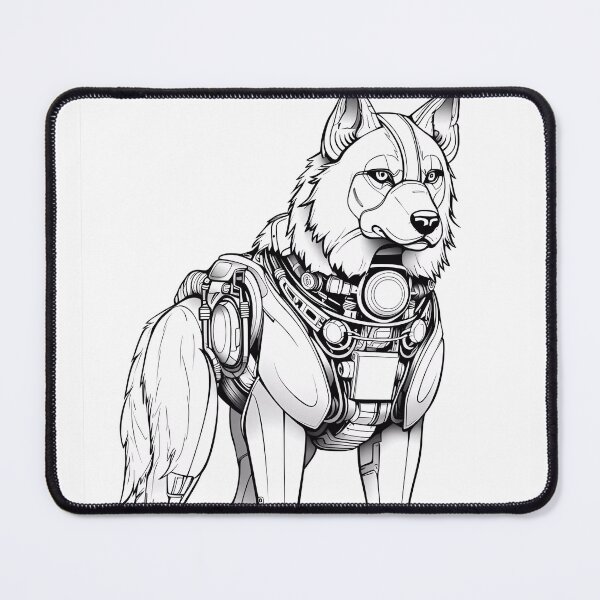 Item preview, Robot Wolf Coloring Page Pattern  designed and sold by DavidColoring.