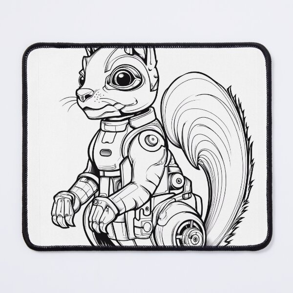 Item preview, Robot Squirrel Coloring Page Pattern  designed and sold by DavidColoring.