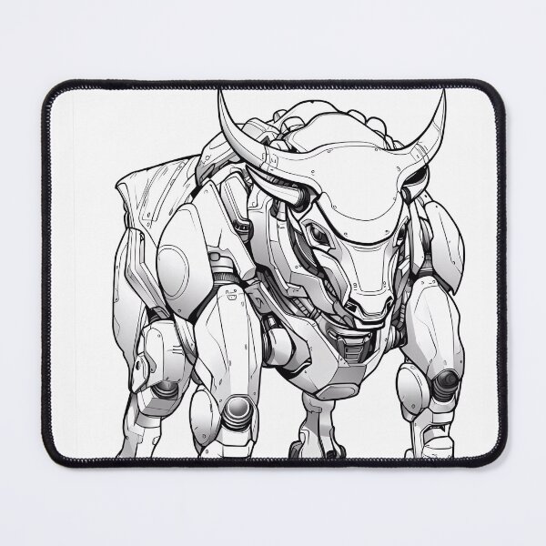 Item preview, Robot Bull #2 Coloring Page Pattern  designed and sold by DavidColoring.