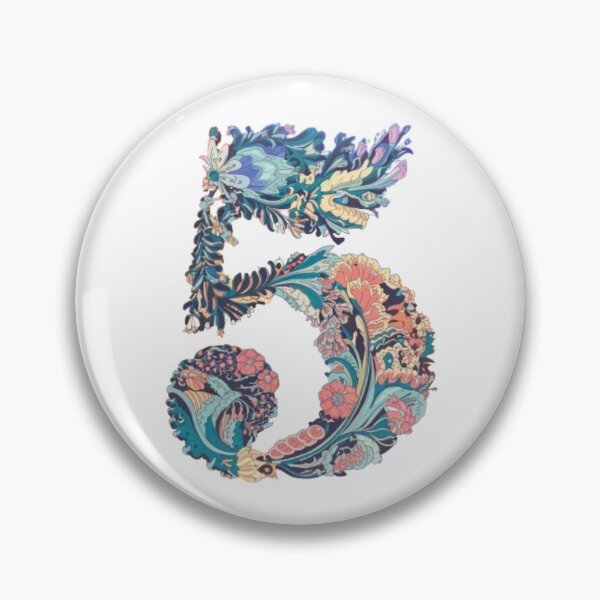 Item preview, Floral art in lucky number 5 designed and sold by Trianglegreen.