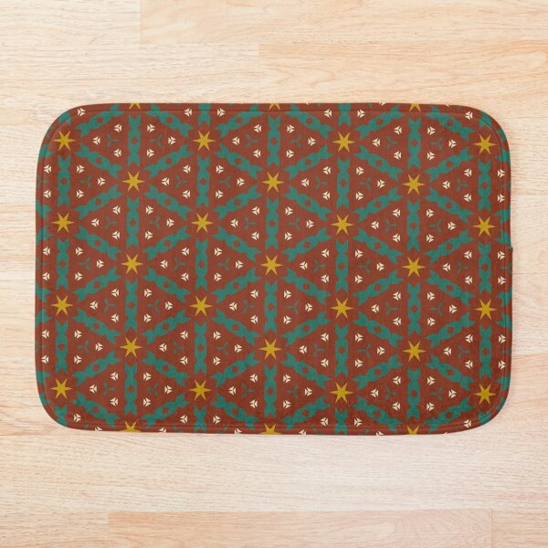 Aperçu de l'œuvre Motif nid d'abeille géométrique marron et vert 2 créée et vendue par Lisetta Collection.