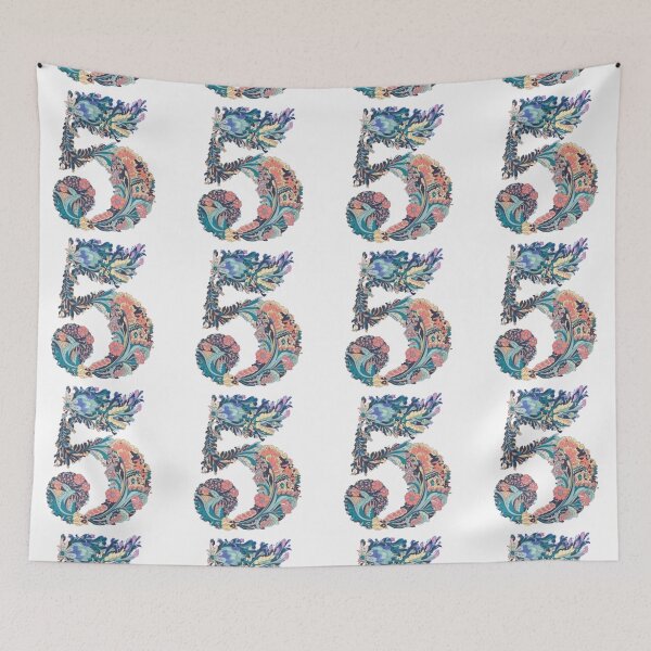 Item preview, Floral art in lucky number 5 designed and sold by Trianglegreen.