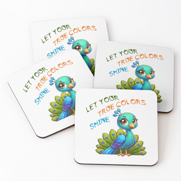 Item preview, "Let Your True Colors Shine" Cute Peacock Motivational Design designed and sold by Furr-n-Purr.