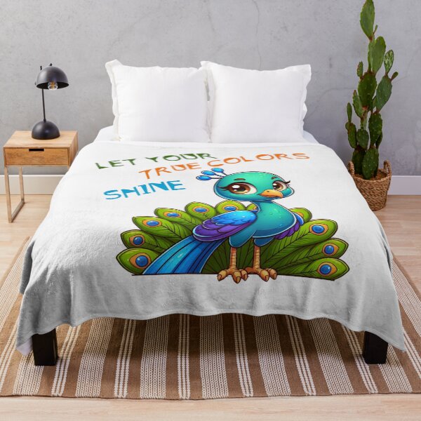 Item preview, "Let Your True Colors Shine" Cute Peacock Motivational Design designed and sold by Furr-n-Purr.