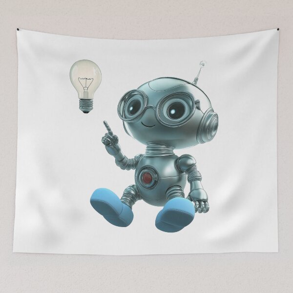 Item preview, Eureka! Cute Tech Robot idea design. No Text Version. designed and sold by Shoot-The-Moon.