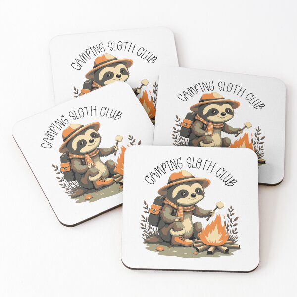 Item preview, Cozy Camping Sloth Roasting Marshmallow Adventure designed and sold by Furr-n-Purr.
