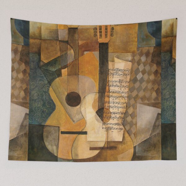 Item preview, Cubist Guitar Art - Abstract Music Wall Decor Poster La guitarra designed and sold by art2print.
