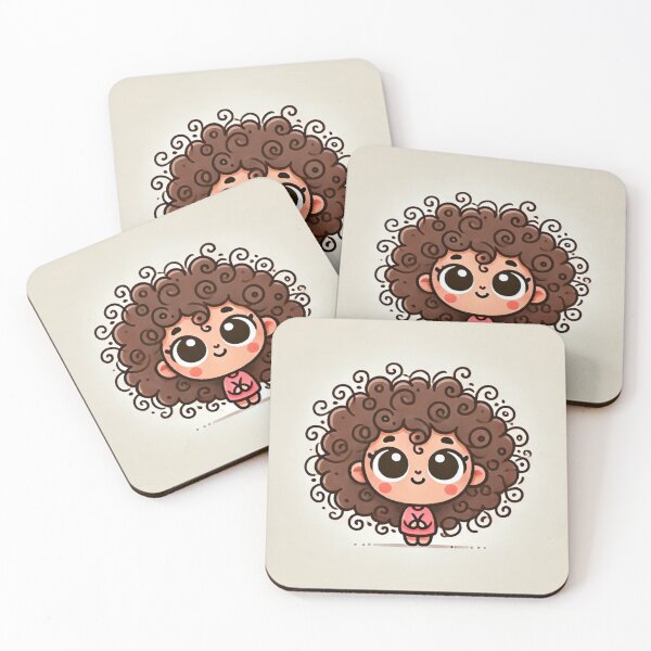 Item preview, Cute Curly-Haired Cartoon Character designed and sold by Bellassi.