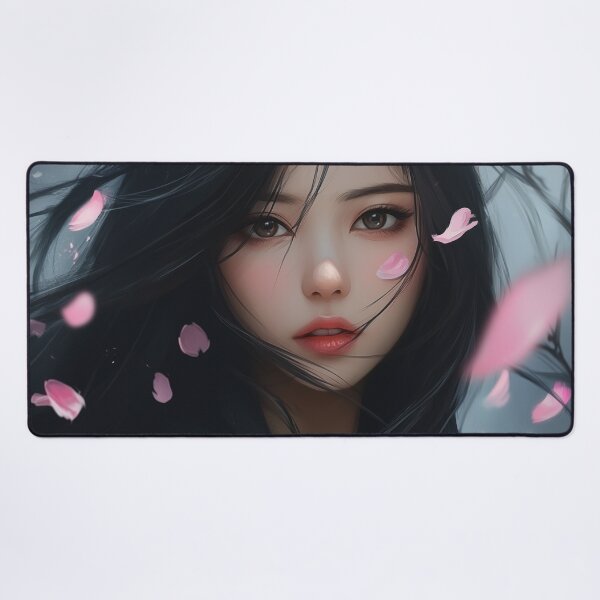 Item preview, korean woman with pretty makeup with flower designed and sold by Marie Colençon.