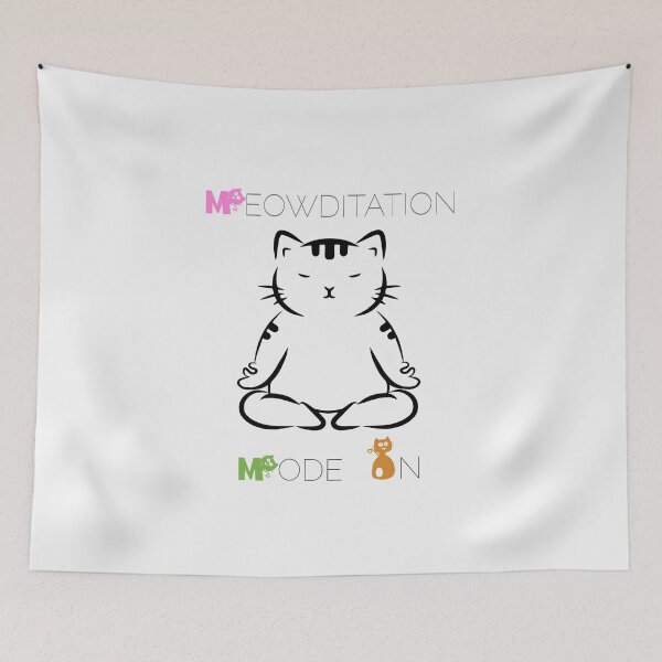 Item preview, "Meowditation - A Funny Cat Meditation Design for Zen Lovers" designed and sold by Furr-n-Purr.