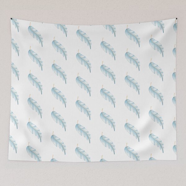 Item preview, Blue feathers, baby decoration. designed and sold by Bunnylovely.