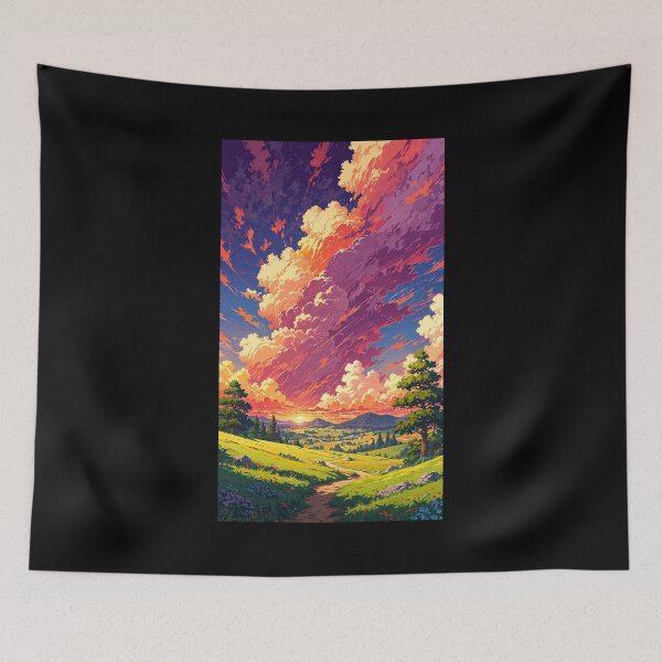 Item preview, Mountain landscape in anime style. designed and sold by ArtCraftLab.