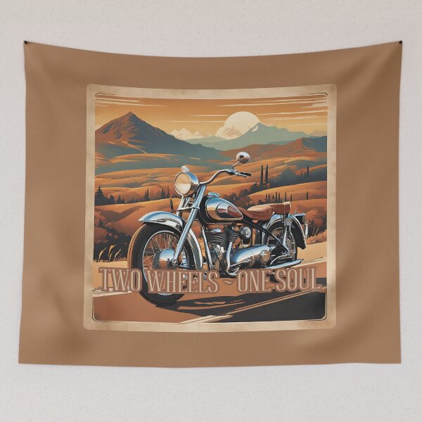 Item preview, Copy of Two Wheels, Two Wheels - One Soul, Motor, Classic, Vintage, Motorycle, designed and sold by GOLDENGARDENART.