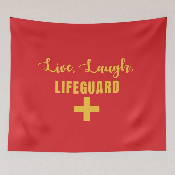 Item preview, Live, Laugh, Lifeguard Yellow On Red designed and sold by Logo-A-GoGo.
