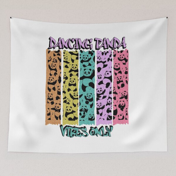Item preview, Dancing Panda Vibes Only Colorful Retro Graphic designed and sold by MoeTiff.