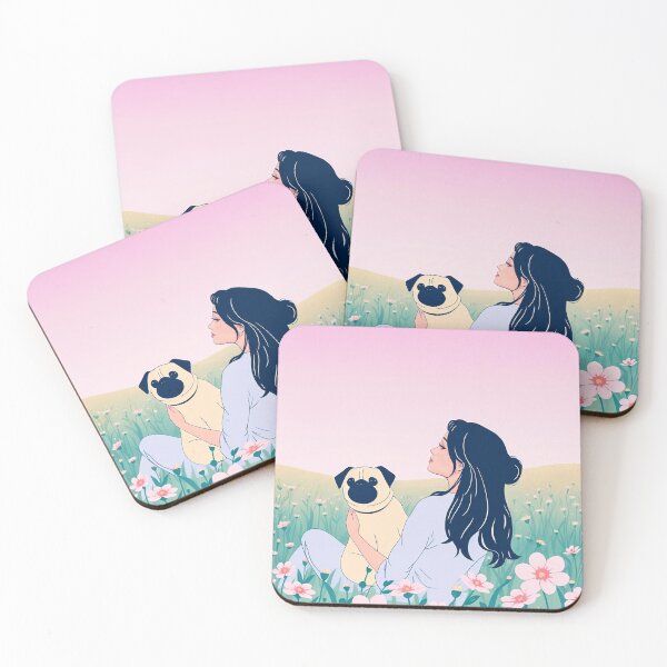 Item preview, Pug in floral field designed and sold by Nolan6.
