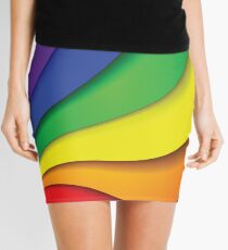 RAINBOW SWIRL Pop Art Mini Skirt