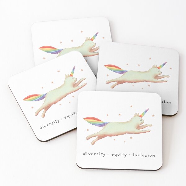 Item preview, Diversity Equity Inclusion with Unicorn Cat designed and sold by GosiaArtGarden.