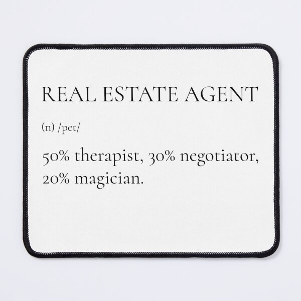 Item preview, **"50% Therapist, 30% Negotiator, 20% Magician: The Real Estate Agent Formula"** Real Estate Agent definition T-shirt designed and sold by Kaehaniz.