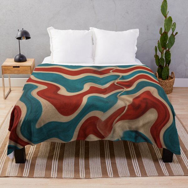 Item preview, Dark red blue beige waves design designed and sold by roshana3.
