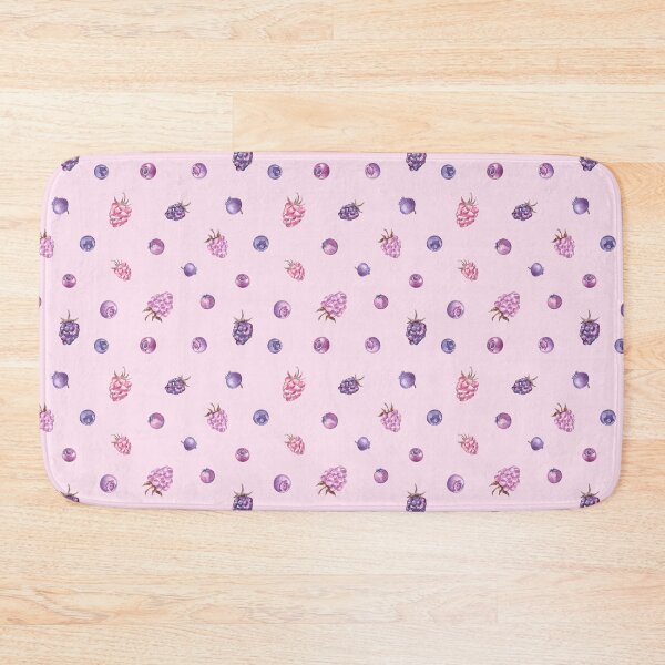 Item preview, Watercolor Berries Pattern on pastel pink designed and sold by Flowersforbear.