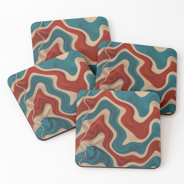 Item preview, Dark red blue beige waves design designed and sold by roshana3.