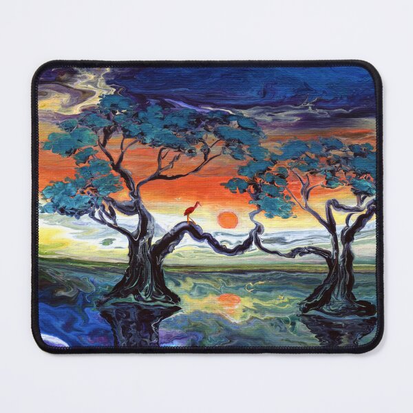 Item preview, Scarlet Ibis in Dancing Mangrove Trees designed and sold by BreezyZen.