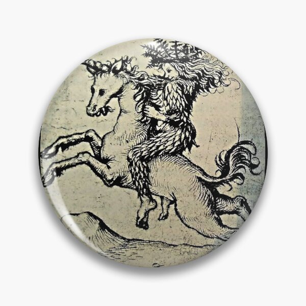 Item preview, Wild Woman Riding a Unicorn - Masterpiece Revival (1475) designed and sold by Earth Nature Creations.