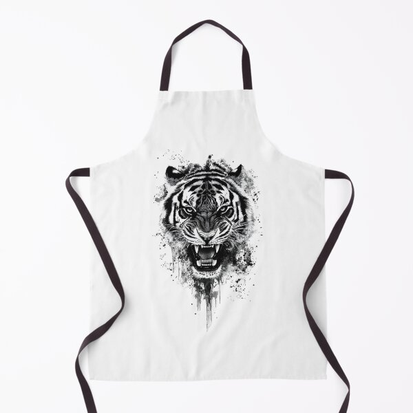 Item preview, "Fierce Tiger - Watercolour Splash Art in Black & White" designed and sold by Ice Diamond Designs.