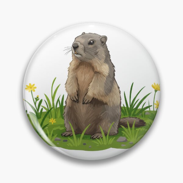Item preview, Curious Marmot Standing in a Lush Green Meadow designed and sold by Keith Fraley.