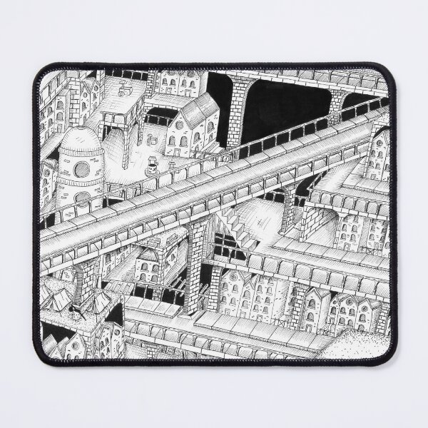 Item preview, Fantasy city scape, in pen and ink designed and sold by EdwardGeorgeArt.