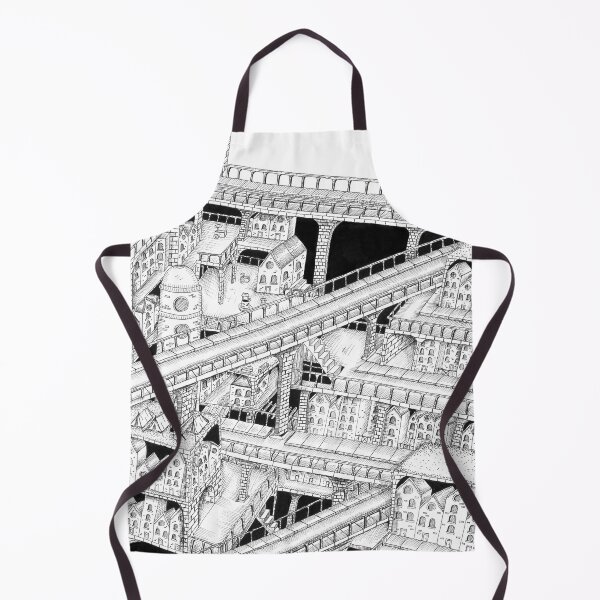 Item preview, Fantasy city scape, in pen and ink designed and sold by EdwardGeorgeArt.